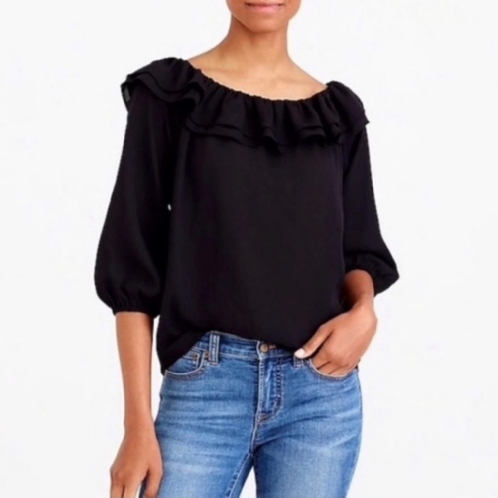 J CREW Mercantile Off Shoulder Playful Ruffle top NWT Blouse XL Retail $69.50
